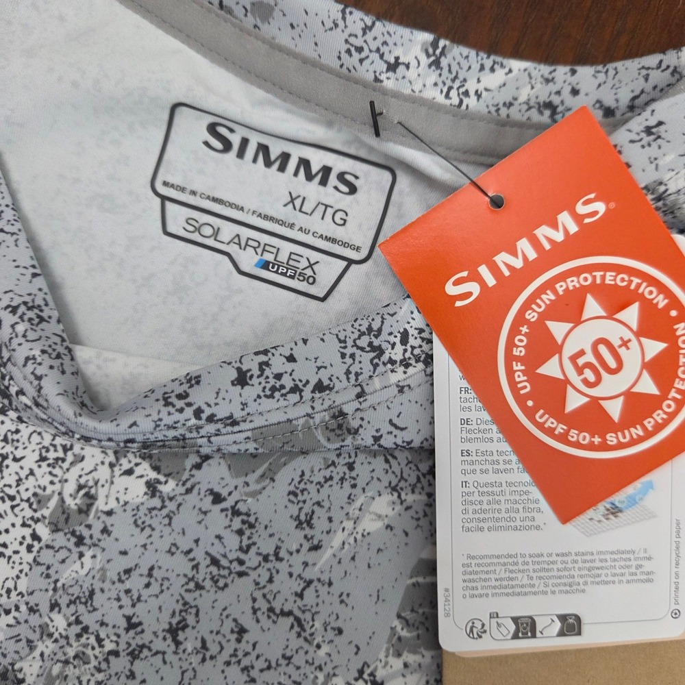 NWT Simms SolarFlex Crew Sun Protection Shirt Thumbholes Fishing Womens XL - Picture 6 of 12